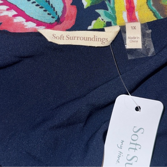 SOFT SURROUNDINGS SAMANTHA MAXI DRESS NAVY PAISLEY 1X NWT - Picture 10 of 11